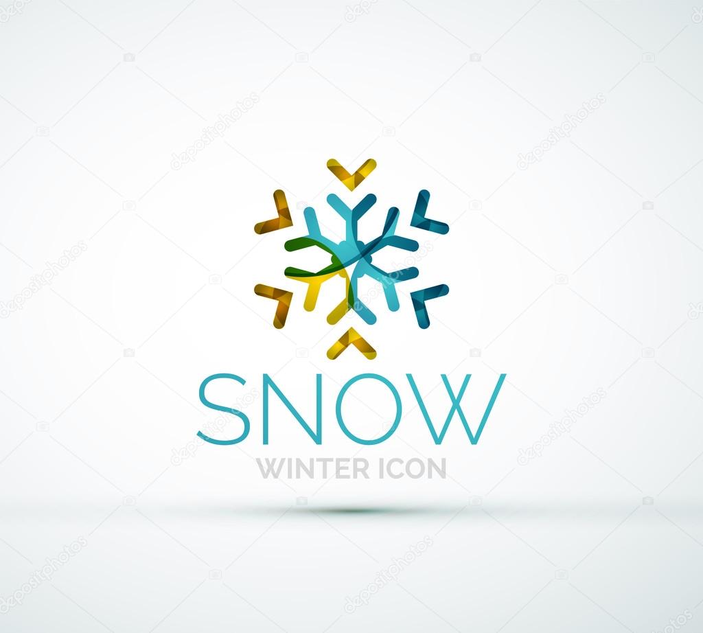 Modern Creative Christmas snowflake company logo design, frost icon