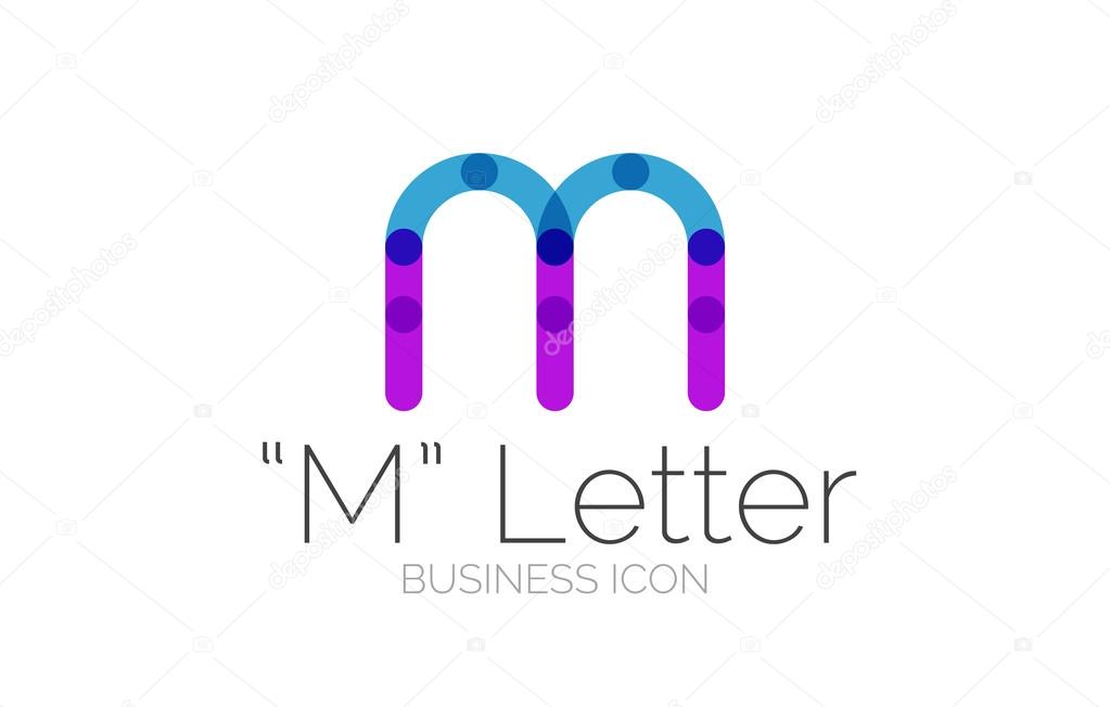 Minimal font or letter logo design isolated on white