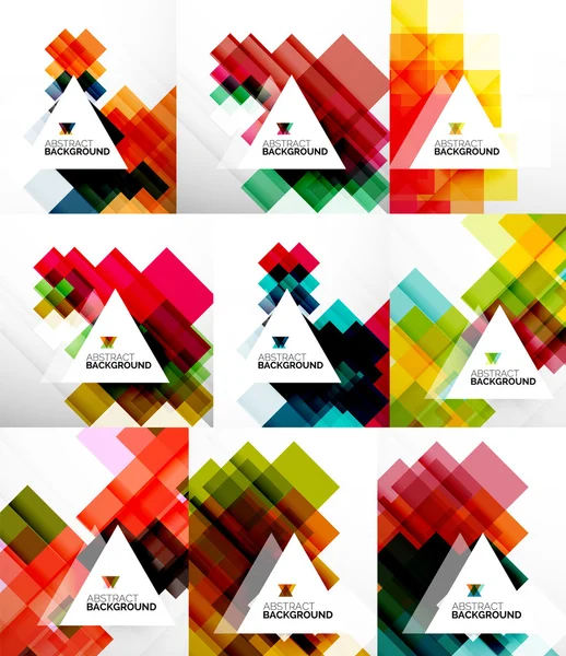 Set of square abstract backgrounds — Stock Vector
