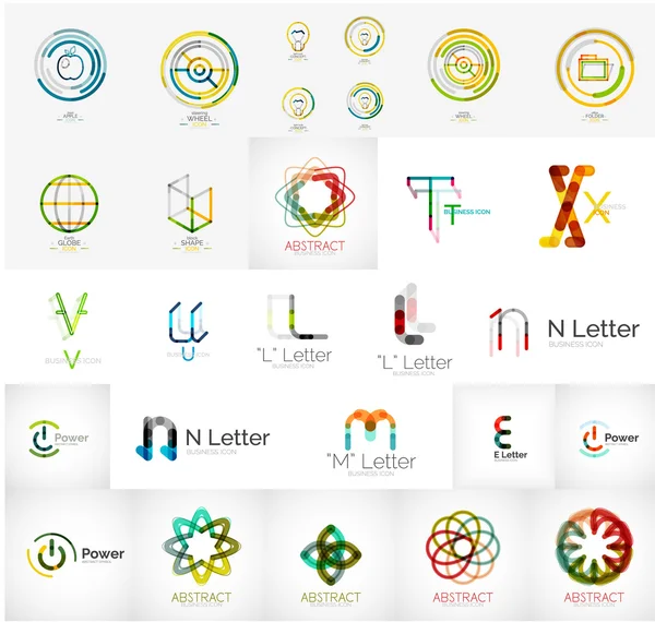 Ensemble de différents logos universels d'entreprise — Image vectorielle