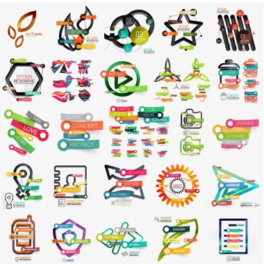Çeşitli web infographics mega toplama