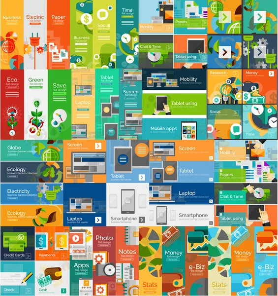 Mega collection de concepts d'infographie web plats — Image vectorielle