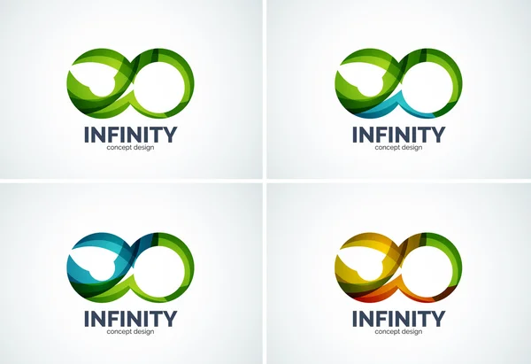 Conjunto de iconos de logotipo de la empresa Infinity — Vector de stock