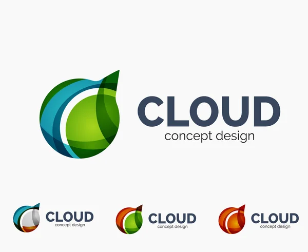 Set logo cloud moderno — Vettoriale Stock