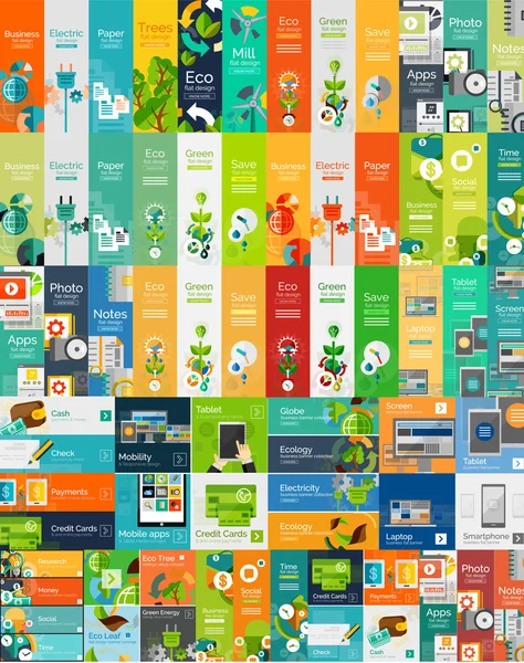 Mega colección de conceptos de infografía web plana — Vector de stock