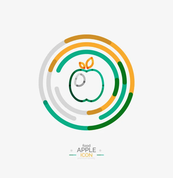 Elma logo kavramı, damga — Stok Vektör