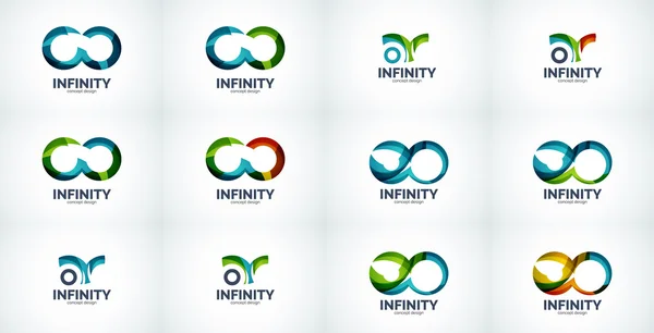 Conjunto de iconos de logotipo de la empresa Infinity — Vector de stock