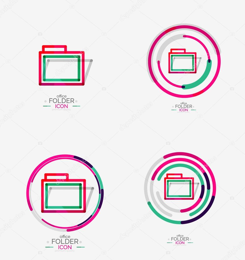 Folder logo, stamp. Accounting binder. Minimal line design