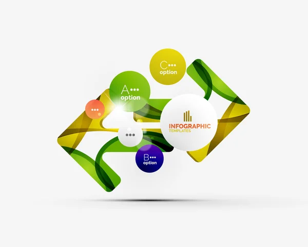 Tata letak bisnis infografis langkah abstrak - Stok Vektor
