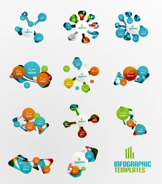 Set dari infografis langkah abstrak - Stok Vektor