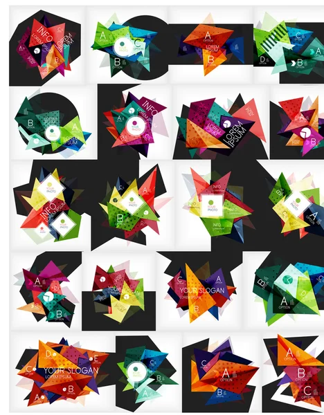 Mega collection of vector abstract geometric layouts for infographic — Stock Vector