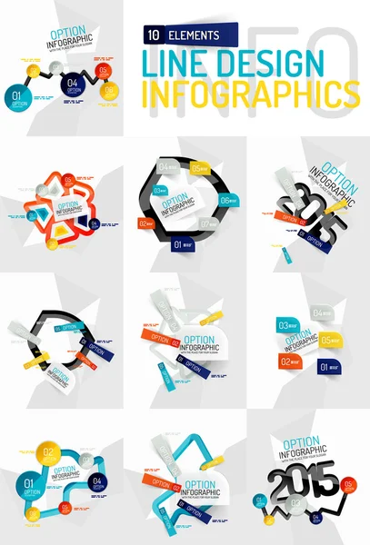 Coloridas infografías de pegatinas frescas — Archivo Imágenes Vectoriales