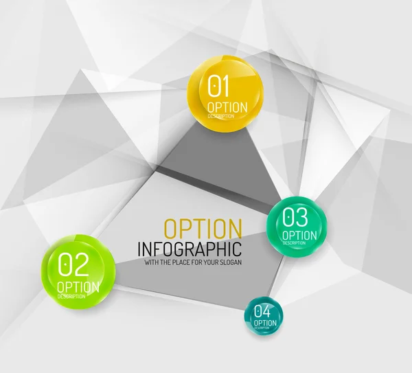 Opzione geometrica aziendale passi infografica — Vettoriale Stock