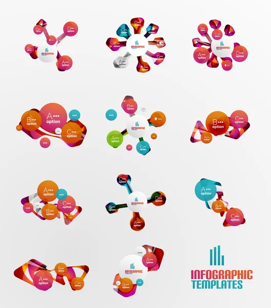Set of abstract step infographics — Stock Vector