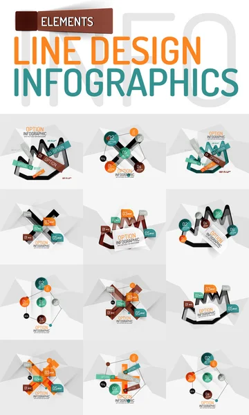 Conjunto de modernas infografías geométricas abstractas de negocios — Archivo Imágenes Vectoriales
