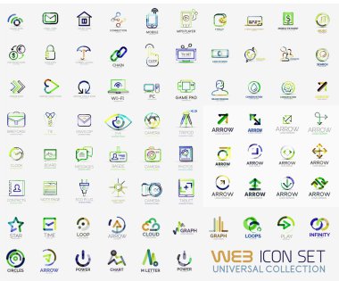 Satır tasarım web logosu simgeler mega toplama