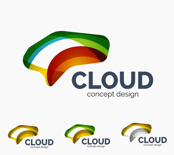 Conjunto de logotipo de nube moderna — Vector de stock