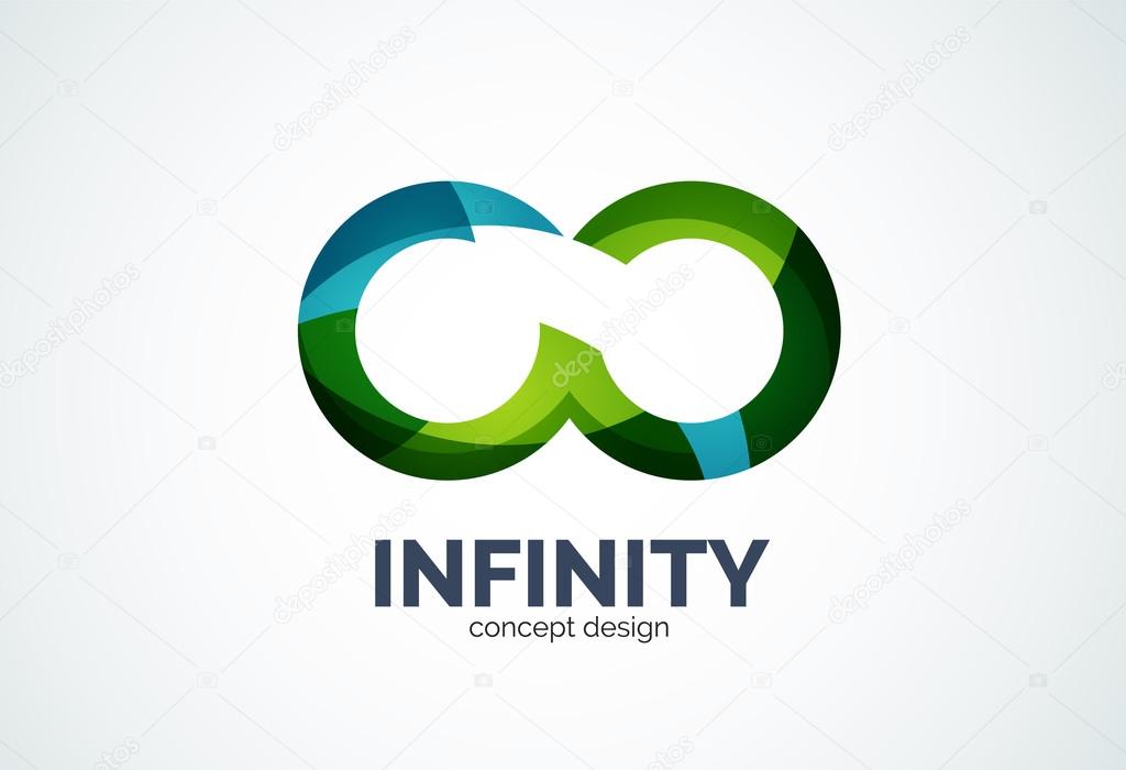 Infinity company logo icon, business circle and ring design element of flowing overlapping shapes