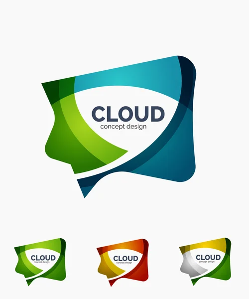 Conjunto de logotipo moderno nuvem — Vetor de Stock