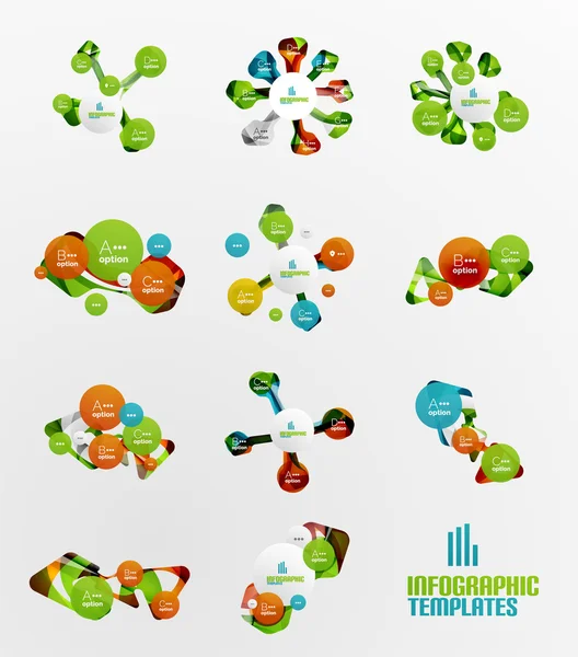 Conjunto de infográficos passo abstrato — Vetor de Stock