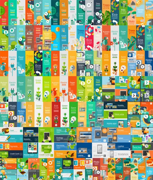 Mega collection of flat web infographic concepts — Stock Vector