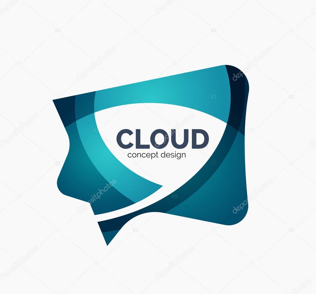 Modern cloud company logo design, made of overlapping wavy shapes