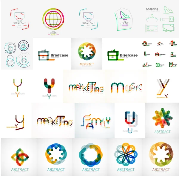 Ensemble de logos d'entreprise universels et d'éléments de conception — Image vectorielle