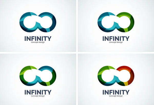 Conjunto de iconos de logotipo de la empresa Infinity — Vector de stock