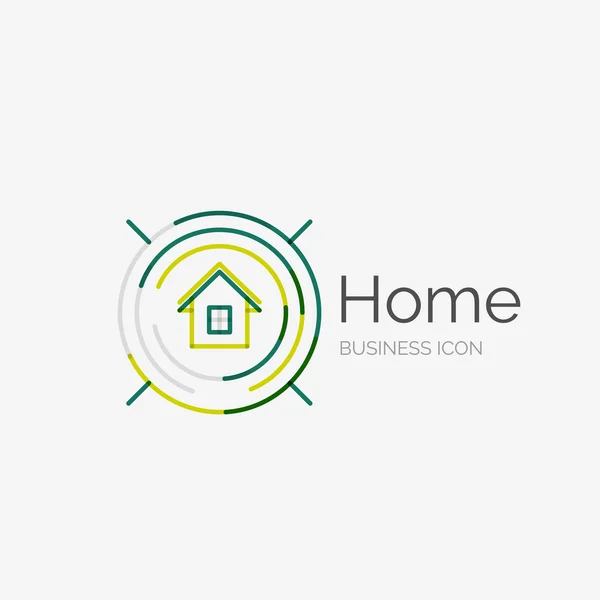 Linha fina logotipo do projeto puro, ideia home — Vetor de Stock