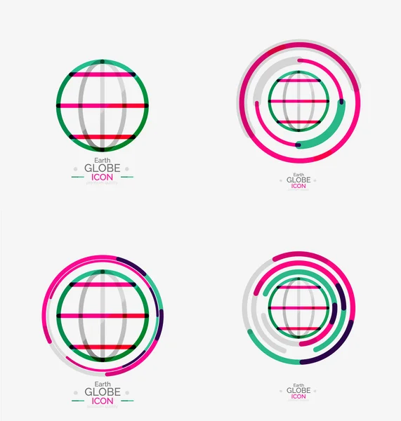 Timbre du logo du globe mondial — Image vectorielle