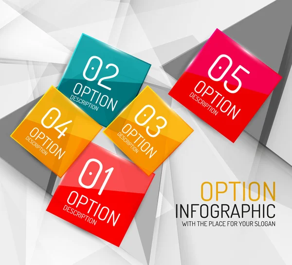 Opción geométrica de negocio pasos infografías — Vector de stock