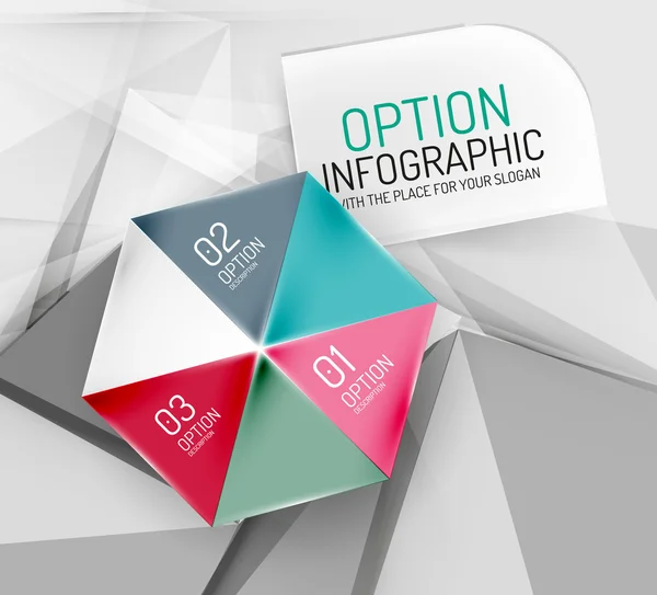 Zakelijke geometrische optie stappen infographics — Stockvector