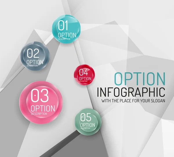 Biznes geometryczne opcji kroki Infografika — Wektor stockowy