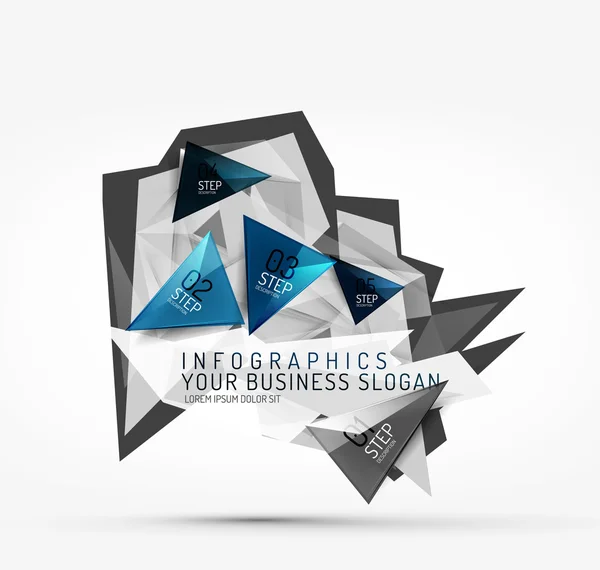 Modern polygonal origami paper infographics — Stock Vector