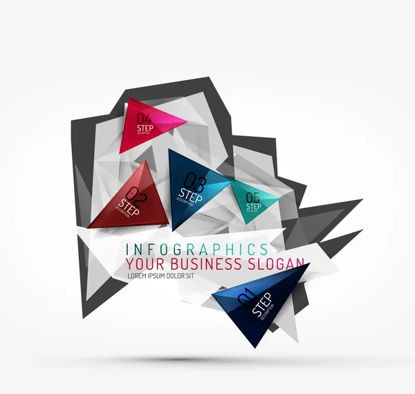 Infographie moderne en papier origami polygonal — Image vectorielle