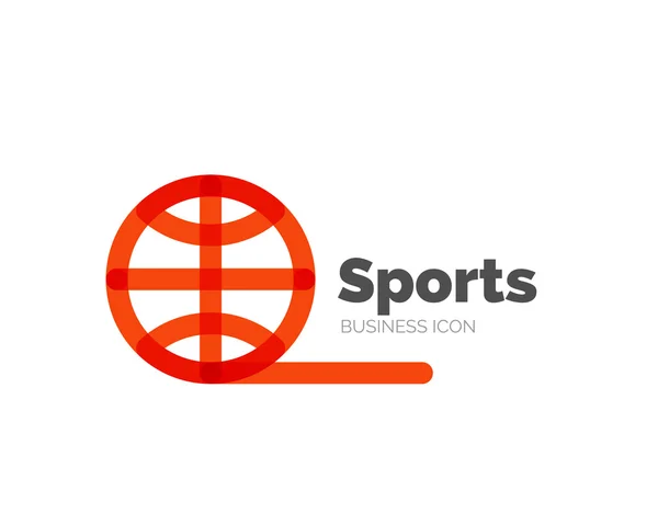 Linia minimalistycznym logo piłka Sport — Wektor stockowy