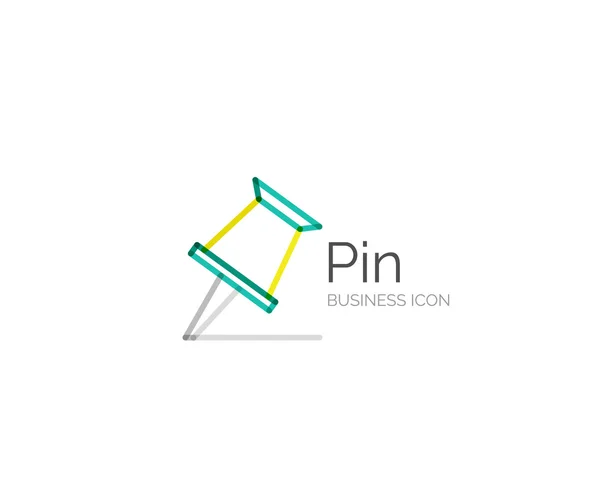 Linie minimalistický design logo pin — Stockový vektor