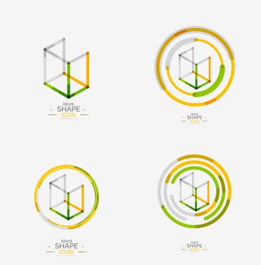 En az satır tasarım logo, iş simgesi, blok