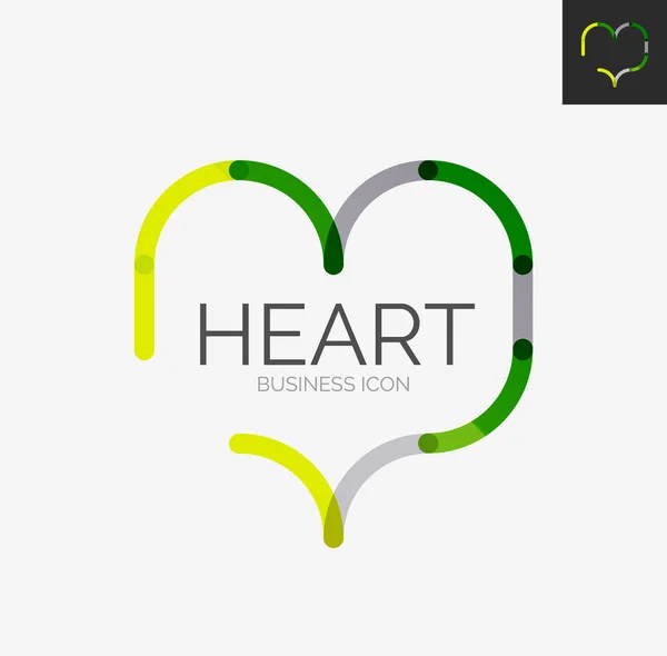 Minimal line design logo, heart icon — Stock Vector