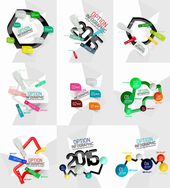 Renkli taze etiket infographics — Stok Vektör