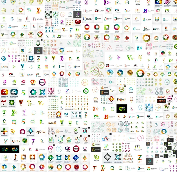Mega colección de diseños abstractos del logotipo de la empresa — Vector de stock