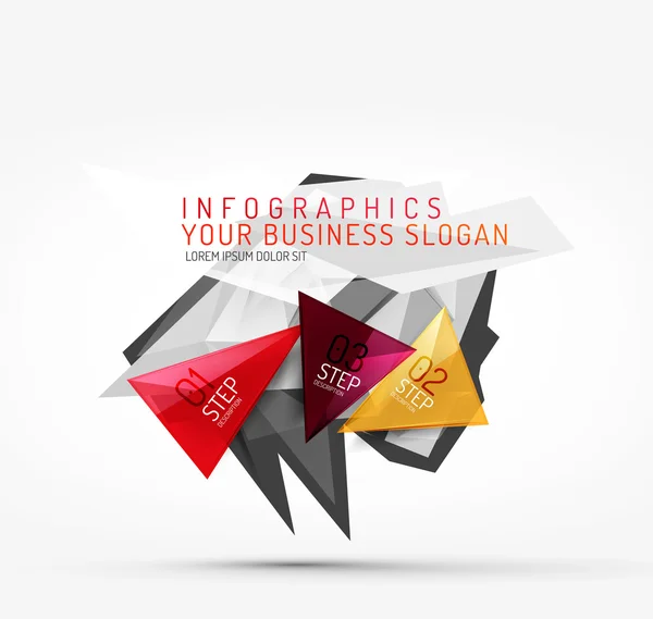 Modern polygonal origami paper infographics — Stock Vector