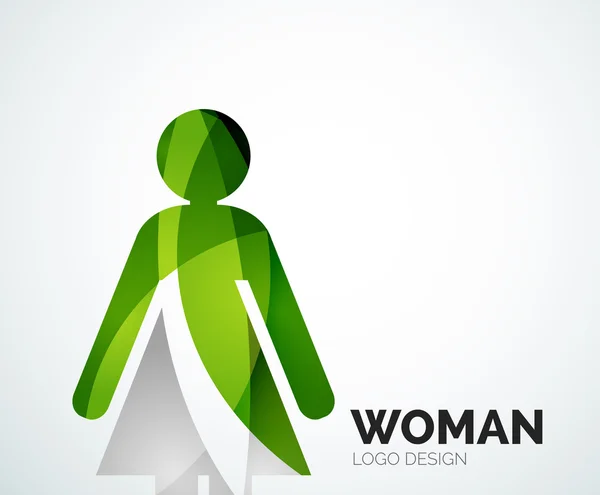 Color abstract logo woman icon — Stock Vector