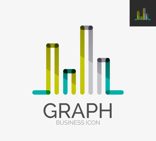 Minimal line design logo, chart, graph icon — Stock Vector