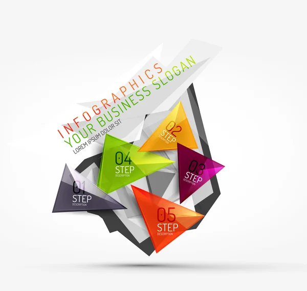 Moderne veelhoekige origami papier infographics — Stockvector