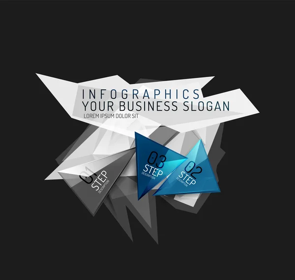 Infographie moderne en papier origami polygonal — Image vectorielle