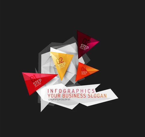 Infographie moderne en papier origami polygonal — Image vectorielle