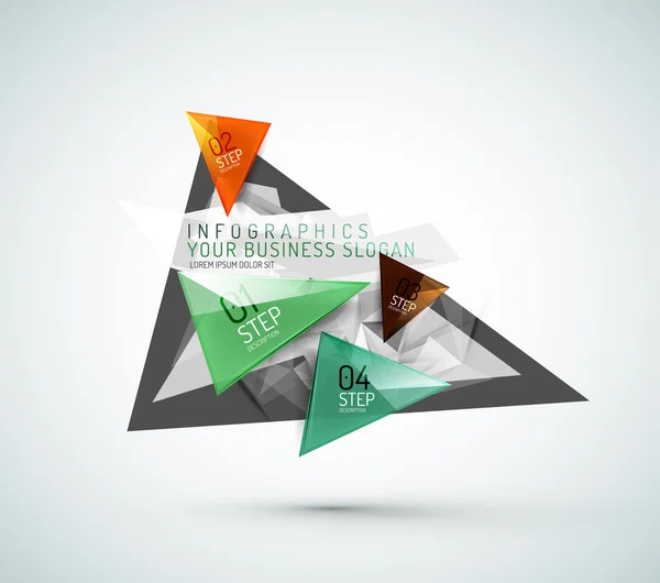 Triangolo forma moderna infografica di carta — Vettoriale Stock