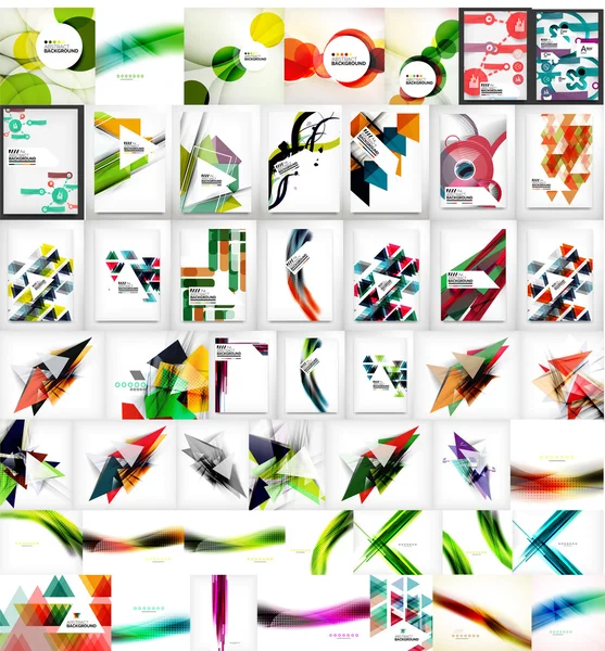 Colección de fondos abstractos de forma geométrica — Vector de stock