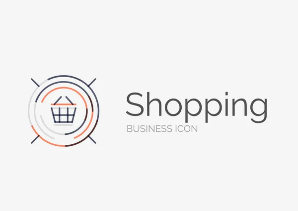 Tunn linje snygg design logotyp, shopping cart ikonen — Stock vektor